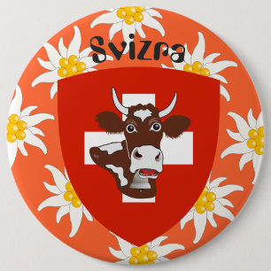 Chapa Redonda De 15 Cm Svizzera Svizra Suiza