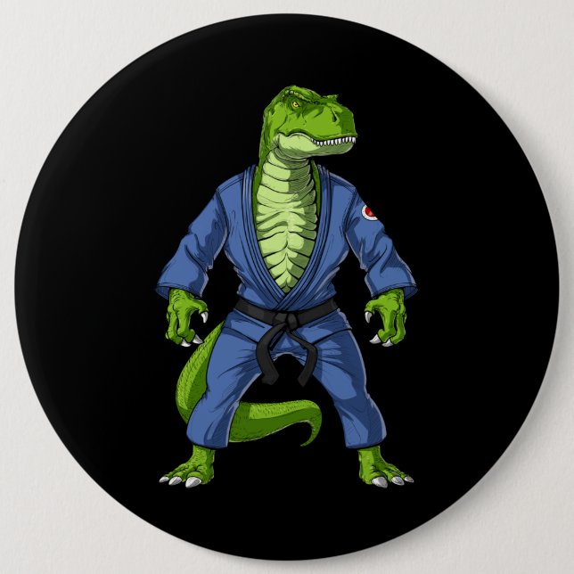 Chapa Redonda De 15 Cm T-Rex Dinosaur Jiu-Jitsu (Anverso)