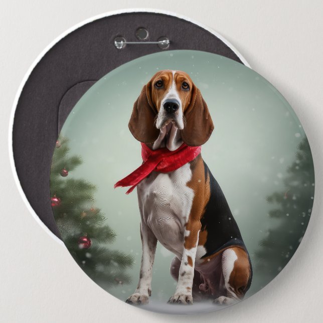 Chapa Redonda De 15 Cm Té a Walker perros callejeros en Navidades de niev (Anverso y reverso)