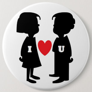 CHAPA REDONDA DE 15 CM "TE AMO" NIÑO Y CHICA
