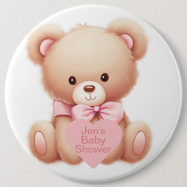 Chapa Redonda De 15 Cm Teddy Bear Pink