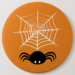 Chapa Redonda De 15 Cm Telaraña de Halloween