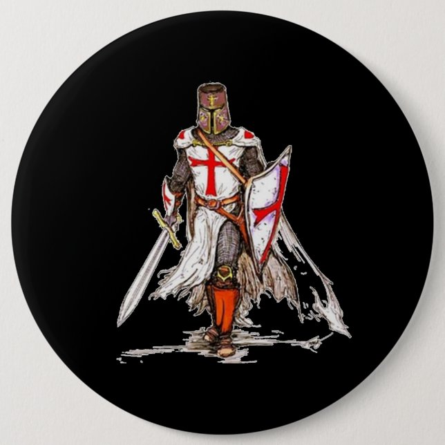 Chapa Redonda De 15 Cm Templar Knight (Anverso)