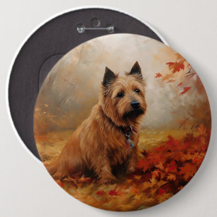 Chapa Redonda De 15 Cm Terrier Australiano en Otoño Hojas Caídas Inspiran