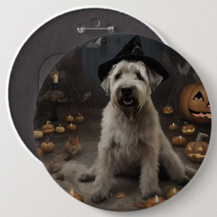 Chapa Redonda De 15 Cm Terrier Trigo Calabazas Halloween Terrorífico