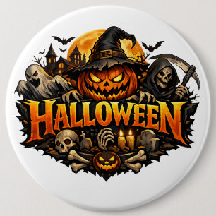 Chapa Redonda De 15 Cm Terror de Halloween