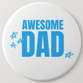 Chapa Redonda De 15 Cm Texto azul de papá impresionante