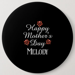 Chapa Redonda De 15 Cm texto simple moderno feliz día de la madre melocot