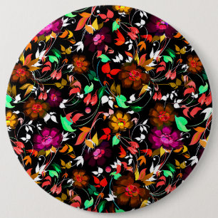 Chapa Redonda De 15 Cm Textura floral cutánea vintage colorida