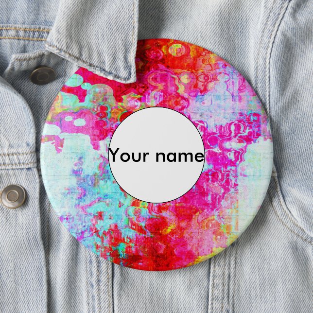 Chapa Redonda De 15 Cm Textura roja rosa (In situ)