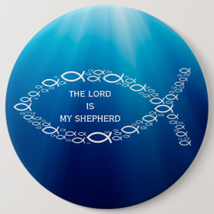 Chapa Redonda De 15 Cm The Lord Is My Shepherd Christian Small Fishes