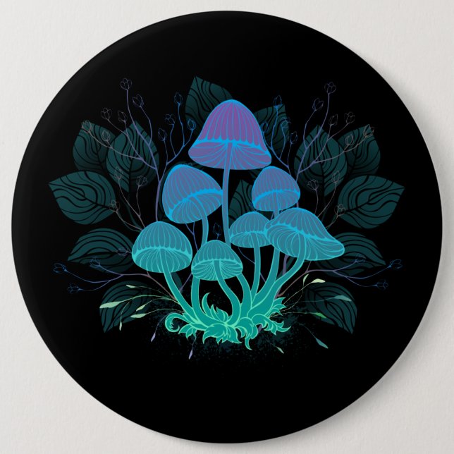 Chapa Redonda De 15 Cm Toadstools en Bushes (Anverso)