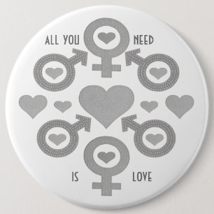 Chapa Redonda De 15 Cm Todo lo que necesitas es amor