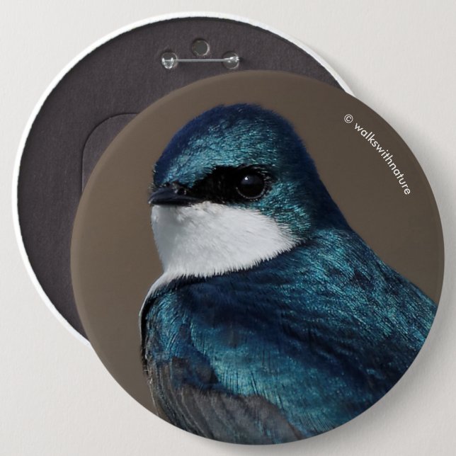 Chapa Redonda De 15 Cm Tragar un árbol muy guapo: Pájaro en un cable (Anverso y reverso)