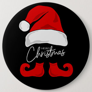 Chapa Redonda De 15 Cm Traje de Papá Noel de Feliz Navidad