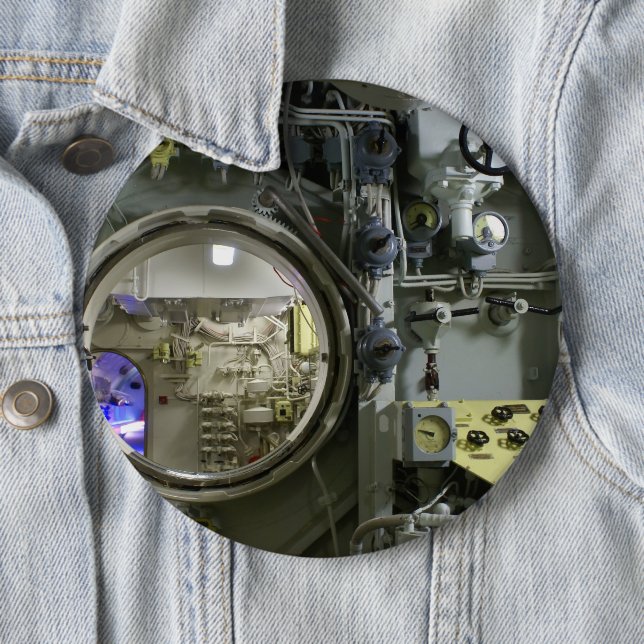 Chapa Redonda De 15 Cm tramar un antiguo submarino retro (In situ)