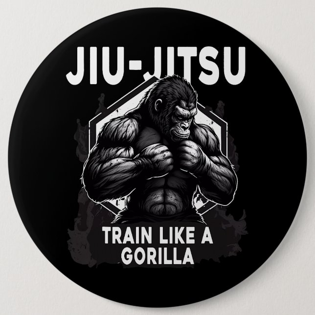 Chapa Redonda De 15 Cm Tren Como Un Gorila Jiu Jitsu (Anverso)