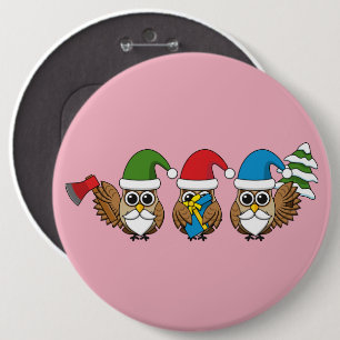 Chapa Redonda De 15 Cm Tres graciosos Navidades Gnome Owes