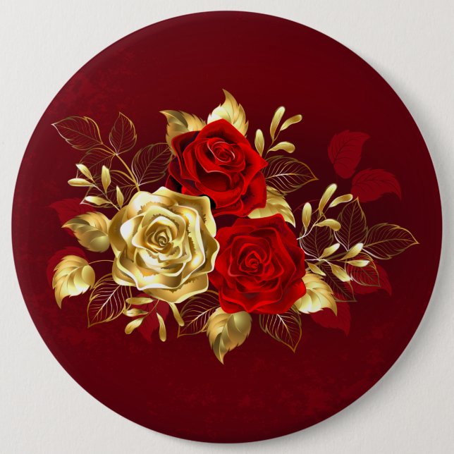 Chapa Redonda De 15 Cm Tres Rosas Joyas (Anverso)