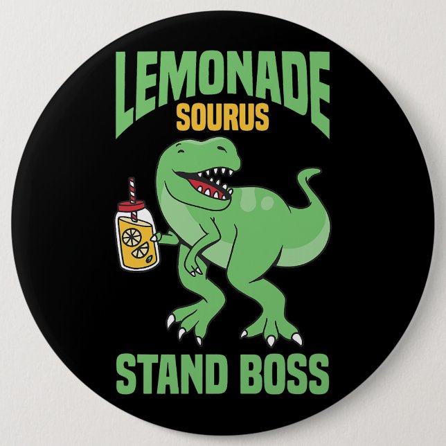 Chapa Redonda De 15 Cm TRex Lemonade Stand Boss Kids Lemon Squad (Anverso)