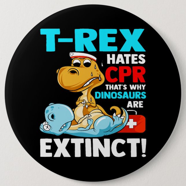 Chapa Redonda De 15 Cm TRex odia la Enfermería divertida de enfermera de  (Anverso)