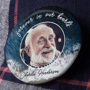 Chapa Redonda De 15 Cm Tributo de foto conmemorativo/fúnebre con texto pe