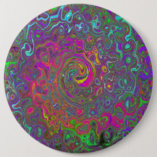 Chapa Redonda De 15 Cm Trippy Pink Hot Pink Resumen Remo Liquido Swirl Re