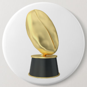 Chapa Redonda De 15 Cm Trofeo dorado con grano de café