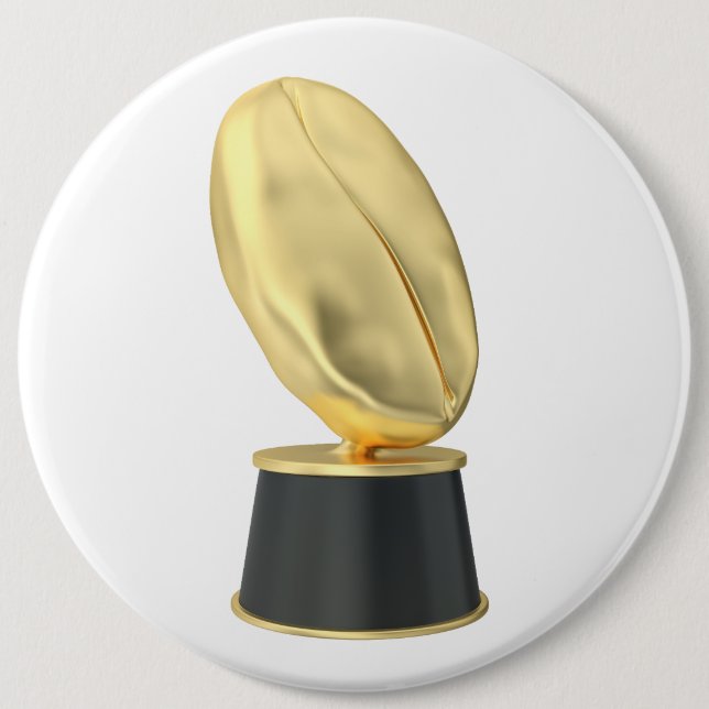 Chapa Redonda De 15 Cm Trofeo dorado con grano de café (Anverso)