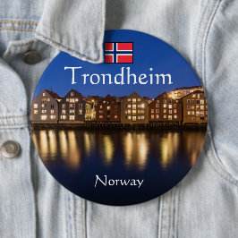Chapa Redonda De 15 Cm Trondheim Noruega Souvenir