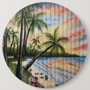 CHAPA REDONDA DE 15 CM TROPICAL PALM TREES BEACH BLINDS