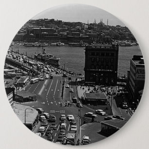 Chapa Redonda De 15 Cm Turquía vintage Estambul Karakoy puente de Galata