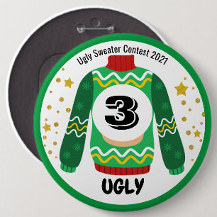 Chapa Redonda De 15 Cm Ugly Sweater Contest Prize Button