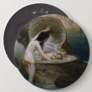 Chapa Redonda De 15 Cm Un bebé de agua y algas Bikini Nymph Siren