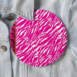 Chapa Redonda De 15 Cm Un intrincado patrón floral en rosa y blanco, arte