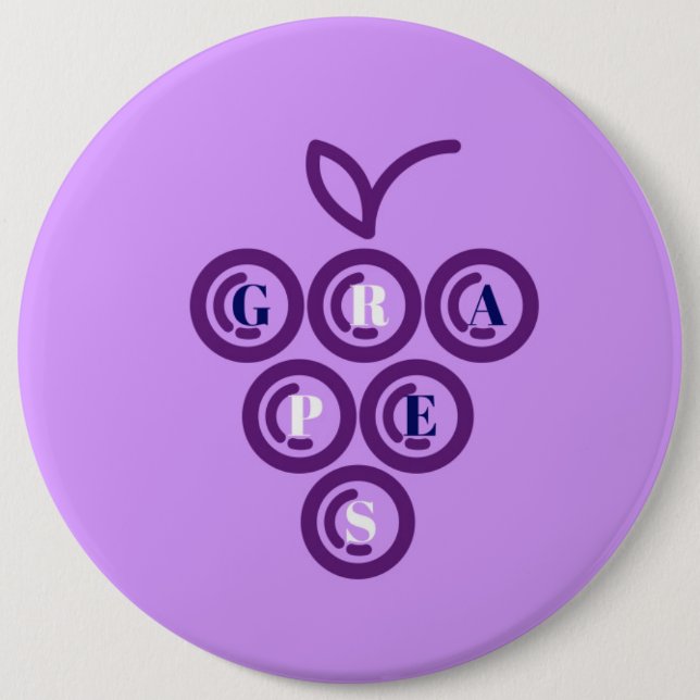 Chapa Redonda De 15 Cm Uvas moradas (Anverso)