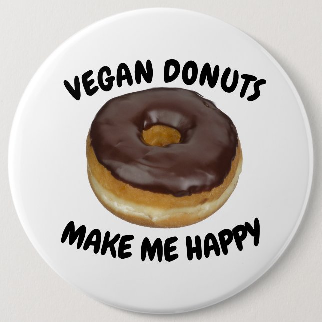 CHAPA REDONDA DE 15 CM VEGAN DONUTS MAKE ME HAPPY (Anverso)