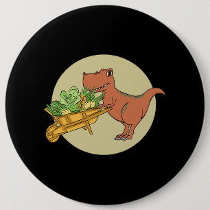 Chapa Redonda De 15 Cm Veggiesauro Orgulloso Vegetariano Dinosaurio