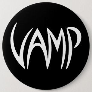 Chapa Redonda De 15 Cm Versión de texto Vamp (blanco/negro)