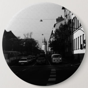 Chapa Redonda De 15 Cm Vintage Alemania Frankfurt City street cars 1970