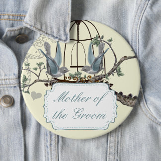 Chapa Redonda De 15 Cm Vintage Bluebird Amo Aves Bodas Badges