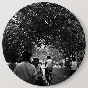 Chapa Redonda De 15 Cm Vintage China Shanghai street 1970
