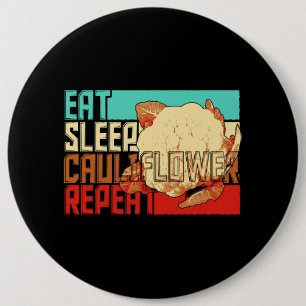 Chapa Redonda De 15 Cm Vintage Eee Sleep Repetir Cauliflower
