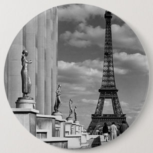 Chapa Redonda De 15 Cm Vintage France Paris Torre Eiffel Palacio Chaillot