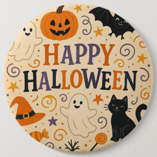 Chapa Redonda De 15 Cm Vintage, lindo y caprichoso Halloween