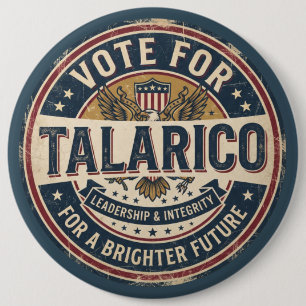 Chapa Redonda De 15 Cm Vota por Talarico   Elección Demócrata 
