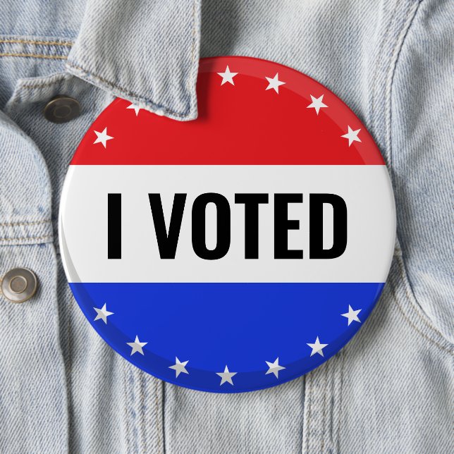Chapa Redonda De 15 Cm Voté Las Elecciones De 2024 Con Bandera Estadounid (In situ)