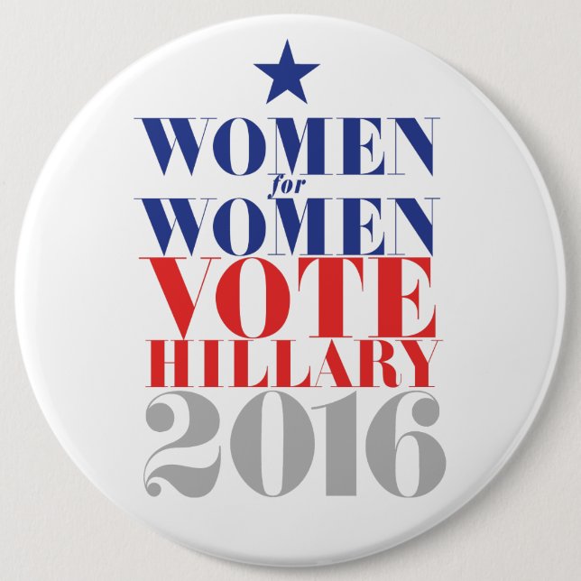 CHAPA REDONDA DE 15 CM VOTO HILLARY 2016 (Anverso)