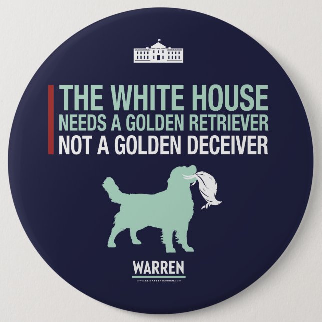 Chapa Redonda De 15 Cm Warren 2020 - Bailey - golden retriever (Anverso)