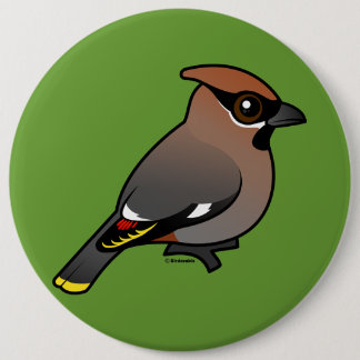 Chapa Redonda De 15 Cm Waxwing bohemio